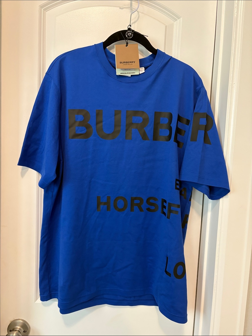 Burberry Royal Blue Short-Sleeve Logo Graphic Tee